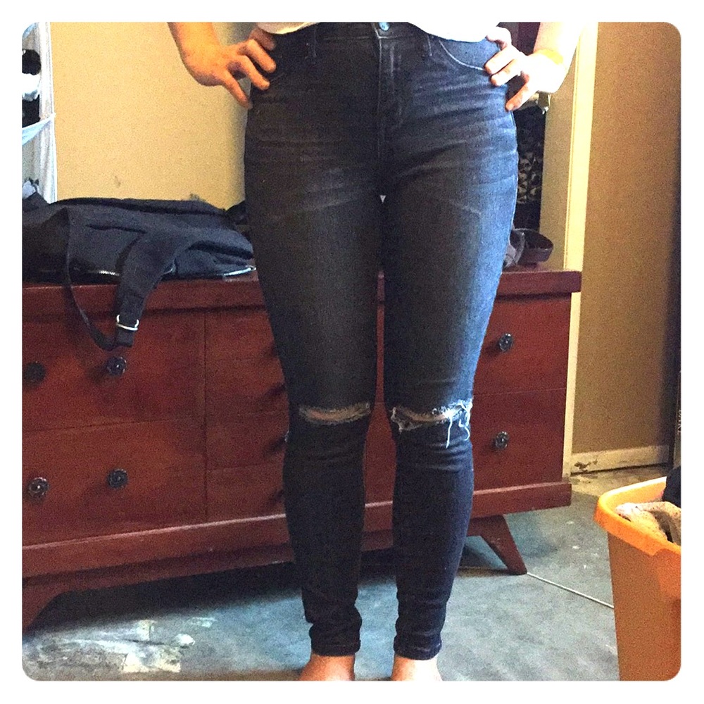 Gray/black distressed jeans! Brand new